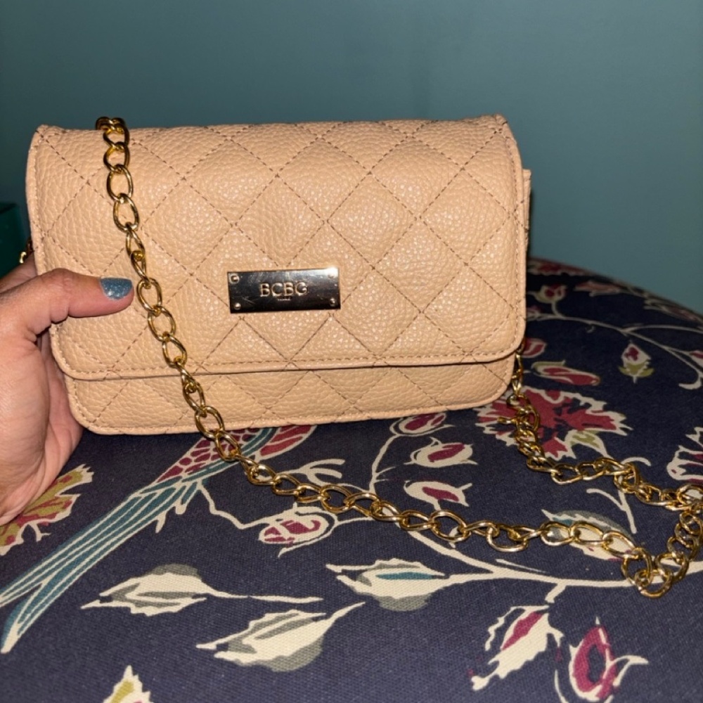 BCBG Chain Strap Tan Shoulder Bag